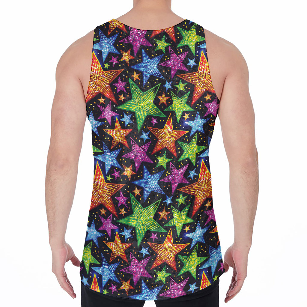 Fantastic Star Pattern Print Men's Velvet Tank Top