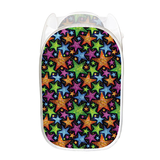 Fantastic Star Pattern Print Mesh Laundry Hamper