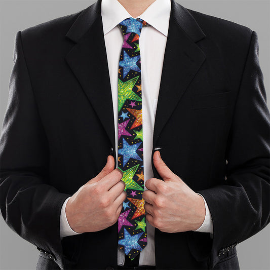 Fantastic Star Pattern Print Necktie
