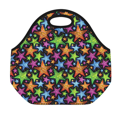 Fantastic Star Pattern Print Neoprene Lunch Bag