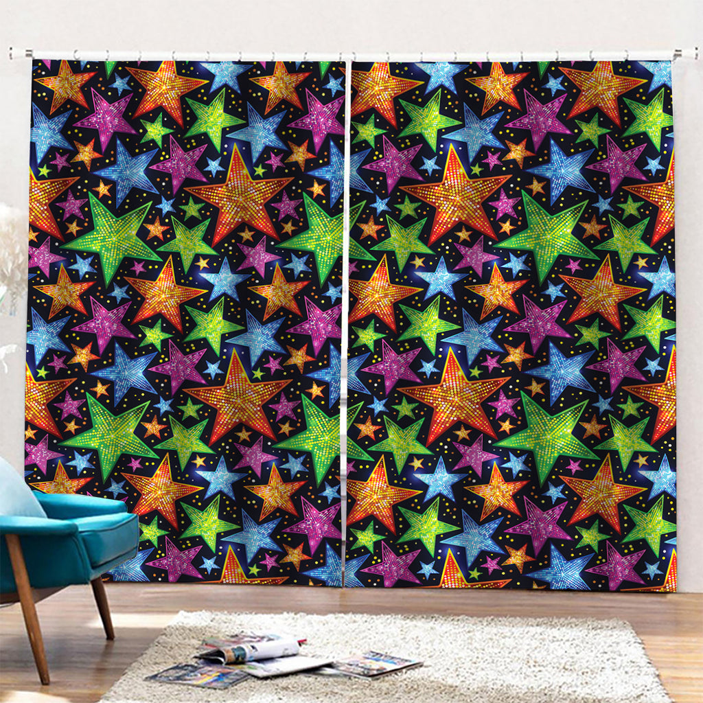 Fantastic Star Pattern Print Pencil Pleat Curtains
