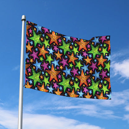 Fantastic Star Pattern Print Polyester Flag