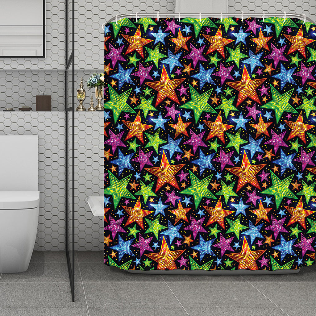 Fantastic Star Pattern Print Polyester Shower Curtain