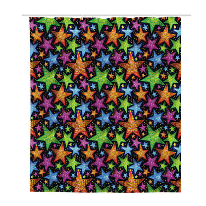 Fantastic Star Pattern Print Polyester Shower Curtain