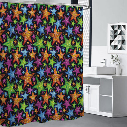 Fantastic Star Pattern Print Premium Shower Curtain
