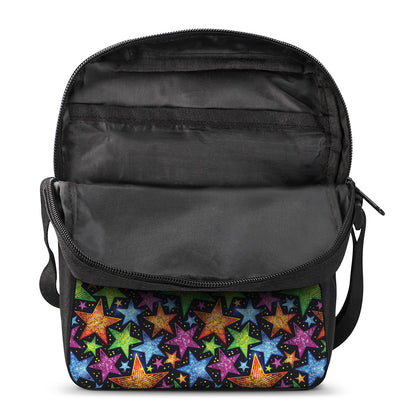 Fantastic Star Pattern Print Rectangular Crossbody Bag