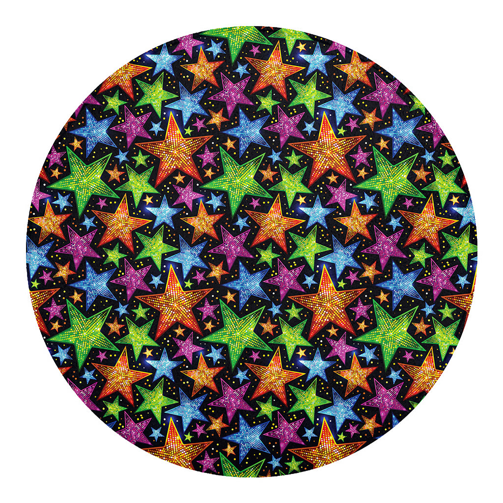 Fantastic Star Pattern Print Round Blanket
