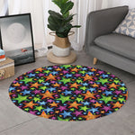 Fantastic Star Pattern Print Round Rug
