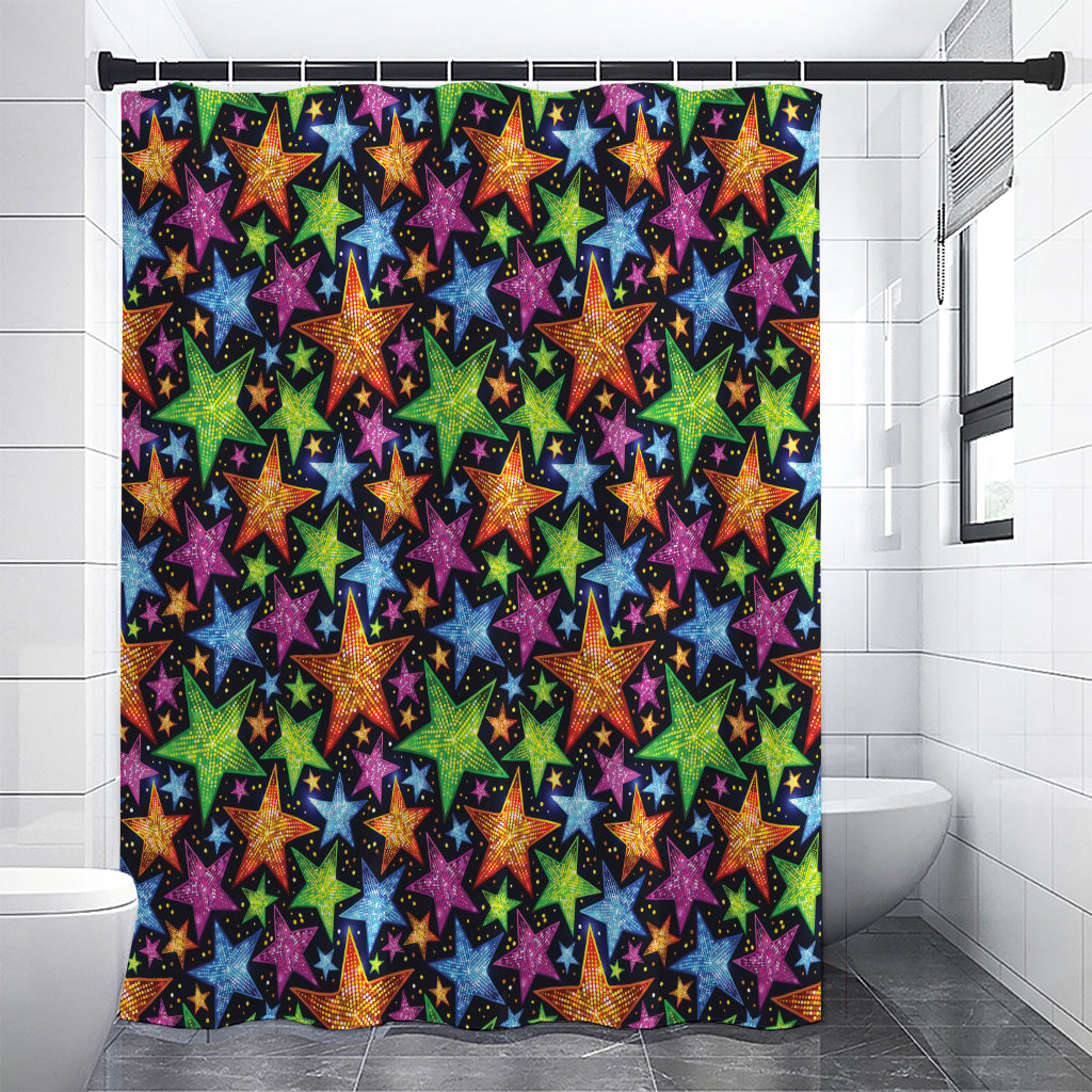 Fantastic Star Pattern Print Shower Curtain