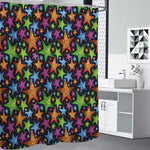 Fantastic Star Pattern Print Shower Curtain