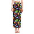 Fantastic Star Pattern Print Side Slit Maxi Skirt