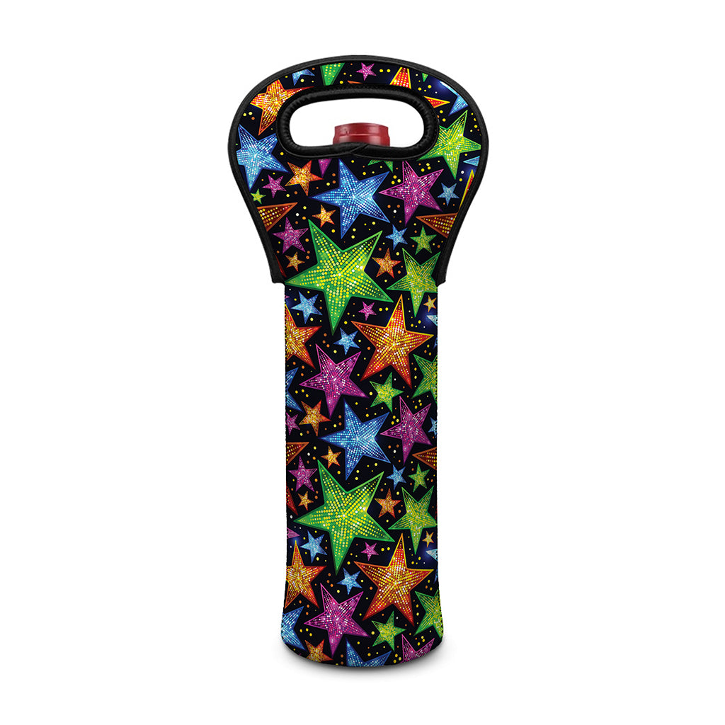 Fantastic Star Pattern Print Single Neoprene Wine Tote