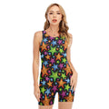Fantastic Star Pattern Print Sleeveless One Piece Swimsuit