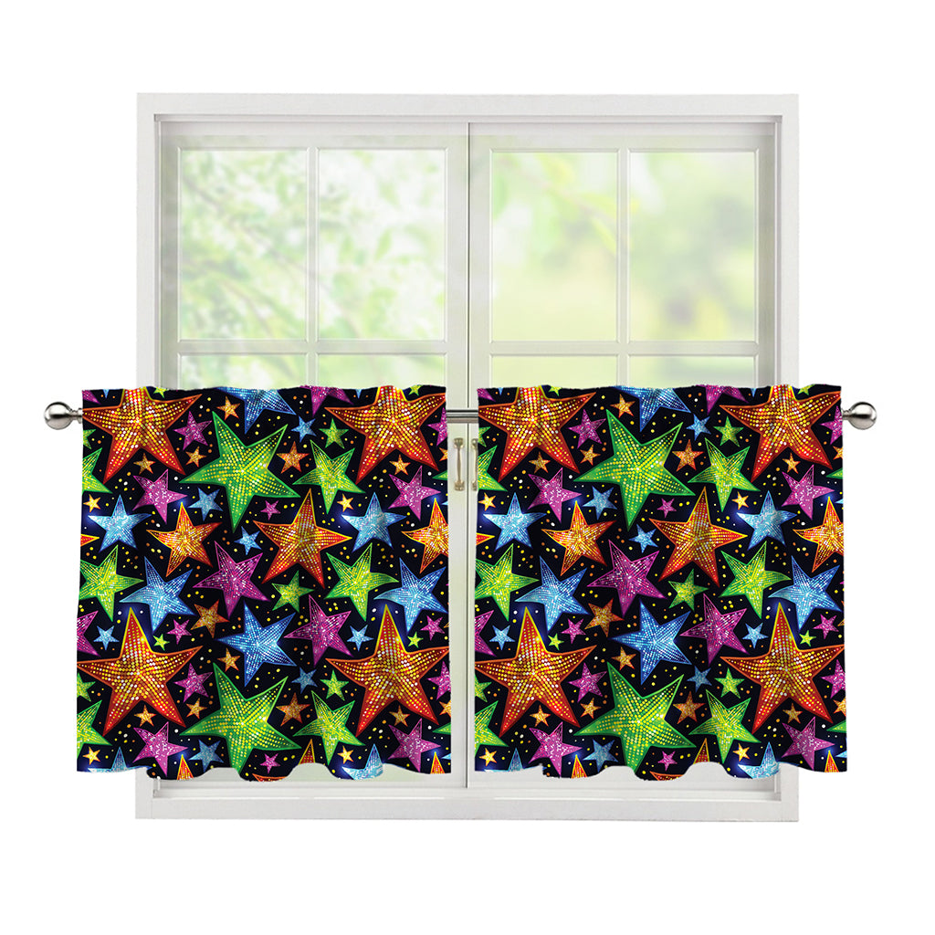 Fantastic Star Pattern Print Tier Curtains