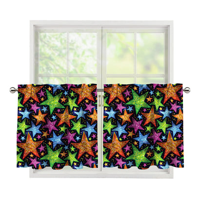 Fantastic Star Pattern Print Tier Curtains
