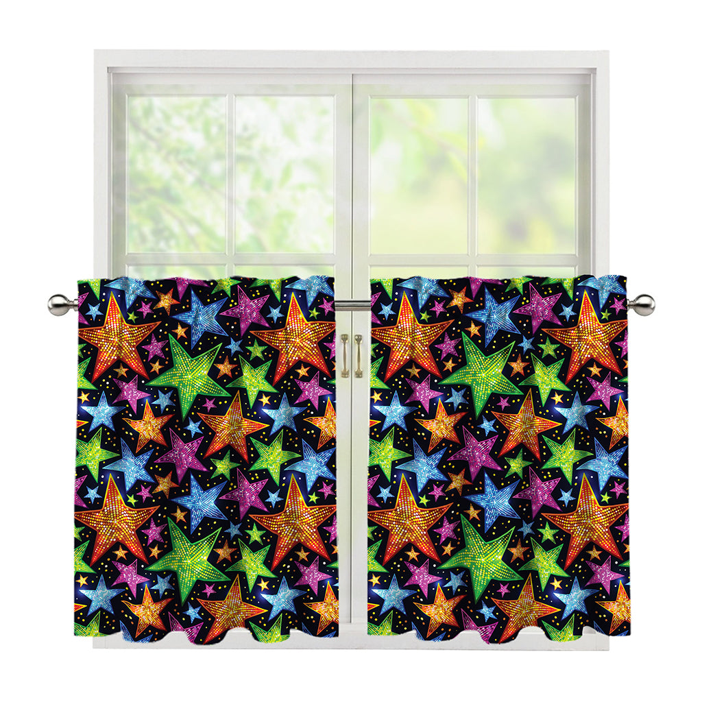 Fantastic Star Pattern Print Tier Curtains