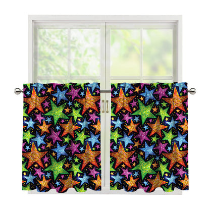 Fantastic Star Pattern Print Tier Curtains