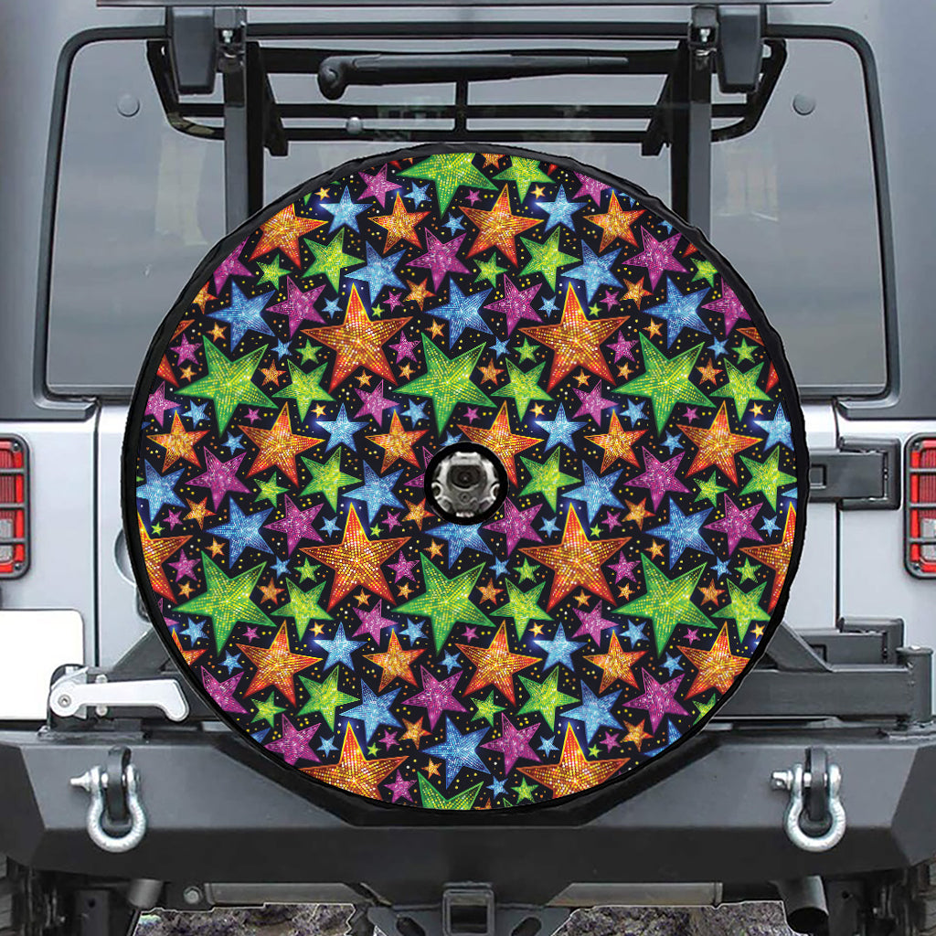 Fantastic Star Pattern Print Tire Cover With Camera Hole