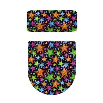 Fantastic Star Pattern Print Toilet Lid And Tank Cover Set