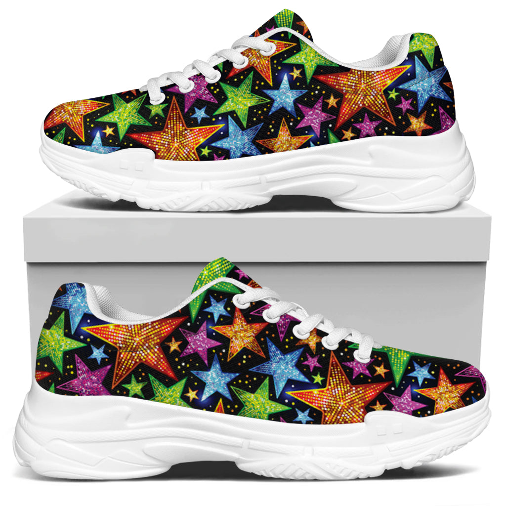 Fantastic Star Pattern Print White Chunky Shoes
