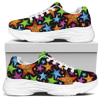 Fantastic Star Pattern Print White Chunky Shoes