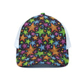 Fantastic Star Pattern Print White Mesh Trucker Hat
