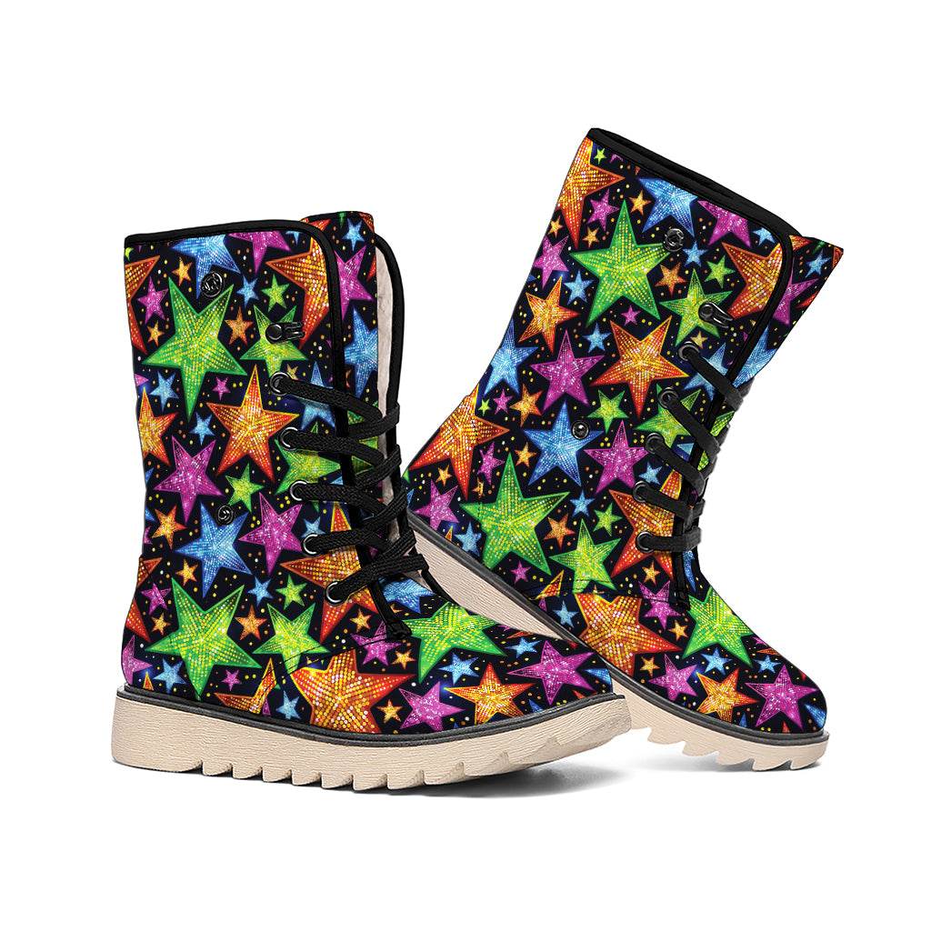 Fantastic Star Pattern Print Winter Boots