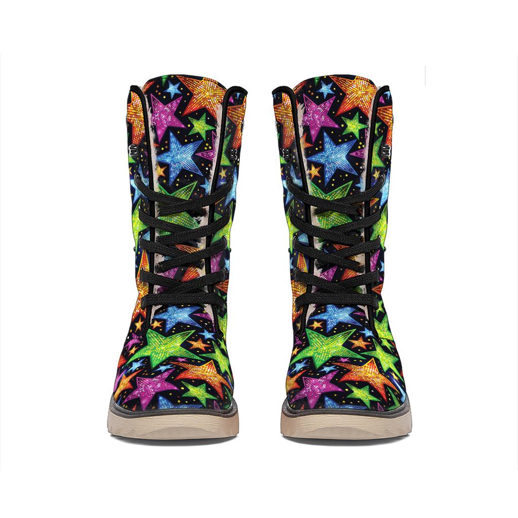 Fantastic Star Pattern Print Winter Boots