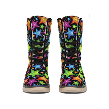 Fantastic Star Pattern Print Winter Boots