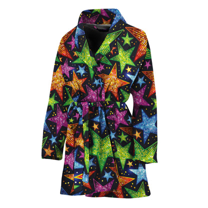Fantastic Star Pattern Print Women's Bathrobe