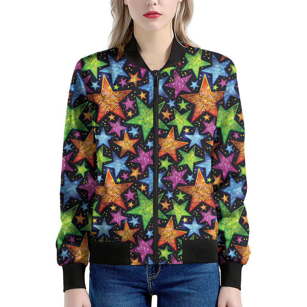 Fantastic Star Pattern Print Women's Bomber Jacket