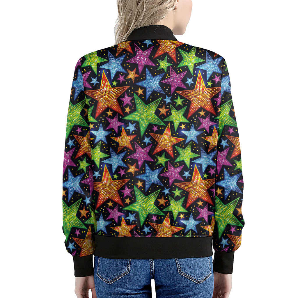 Fantastic Star Pattern Print Women's Bomber Jacket