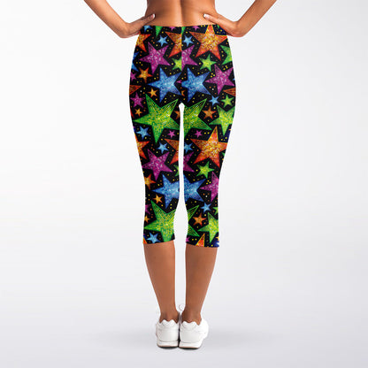 Fantastic Star Pattern Print Women's Capri Leggings