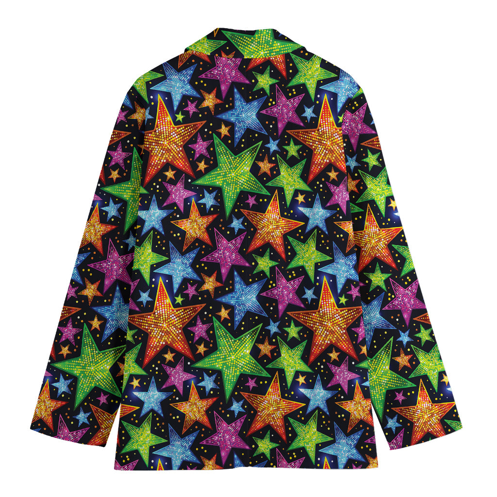 Fantastic Star Pattern Print Women's Cotton Blazer