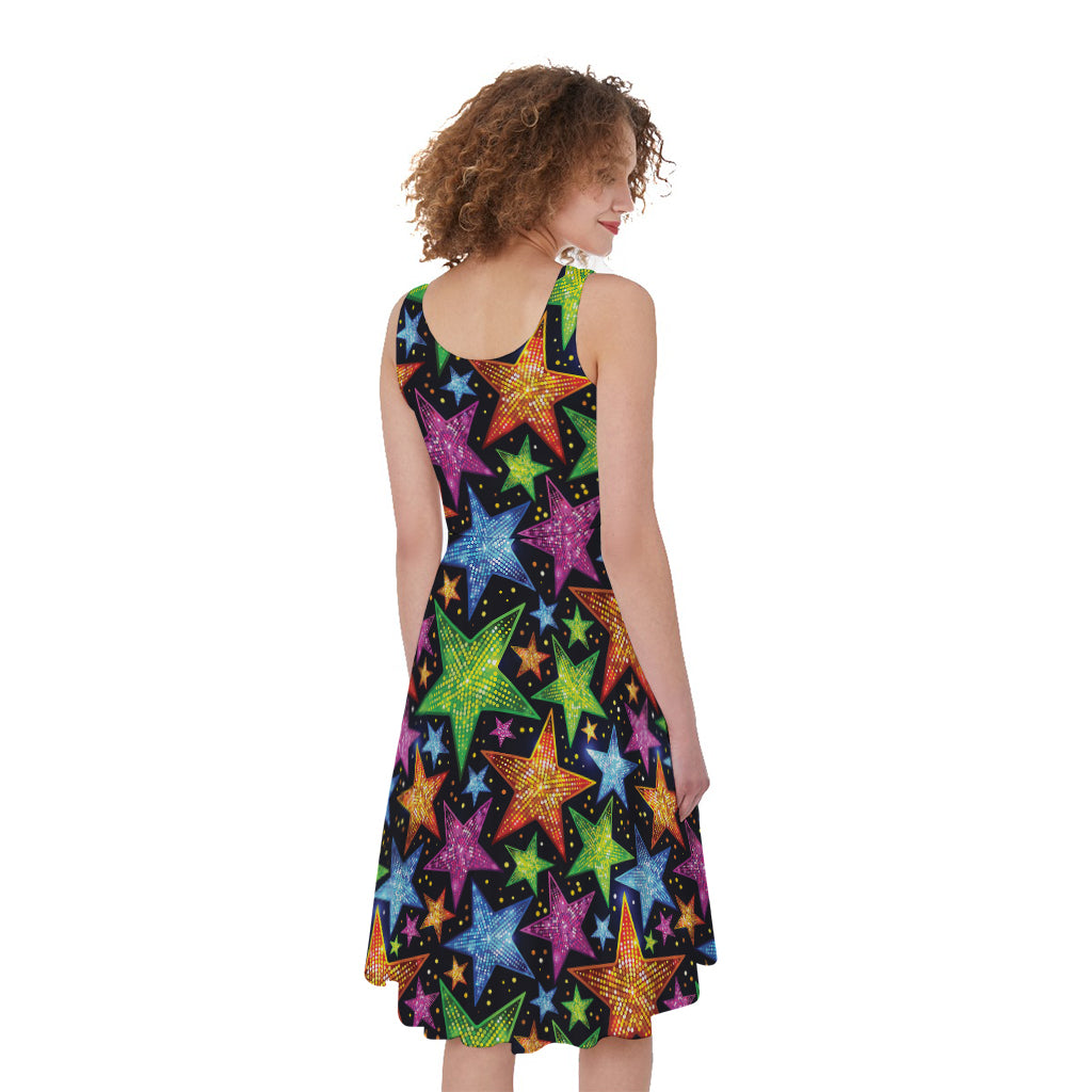 Fantastic Star Pattern Print Women's Sleeveless Dress