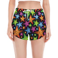 Fantastic Star Pattern Print Women's Split Running Shorts