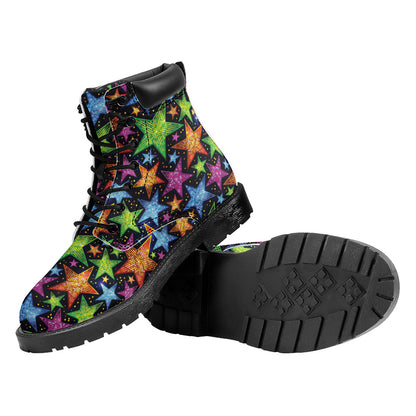 Fantastic Star Pattern Print Work Boots