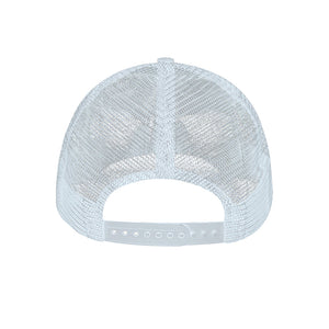 Acoustic Guitar Print White Mesh Trucker Cap