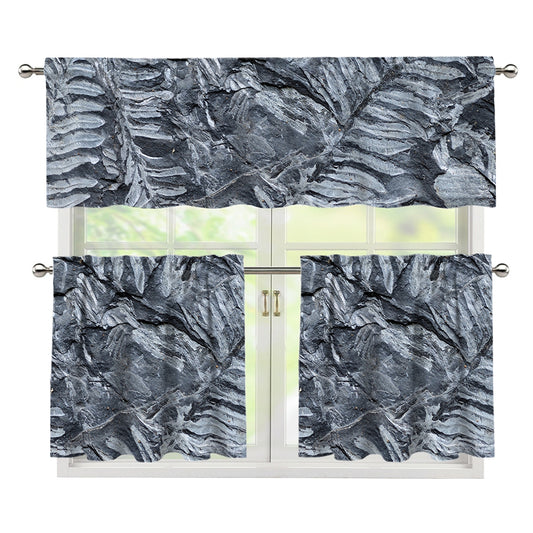 Fern Fossil Print 3 Piece Kitchen Curtains