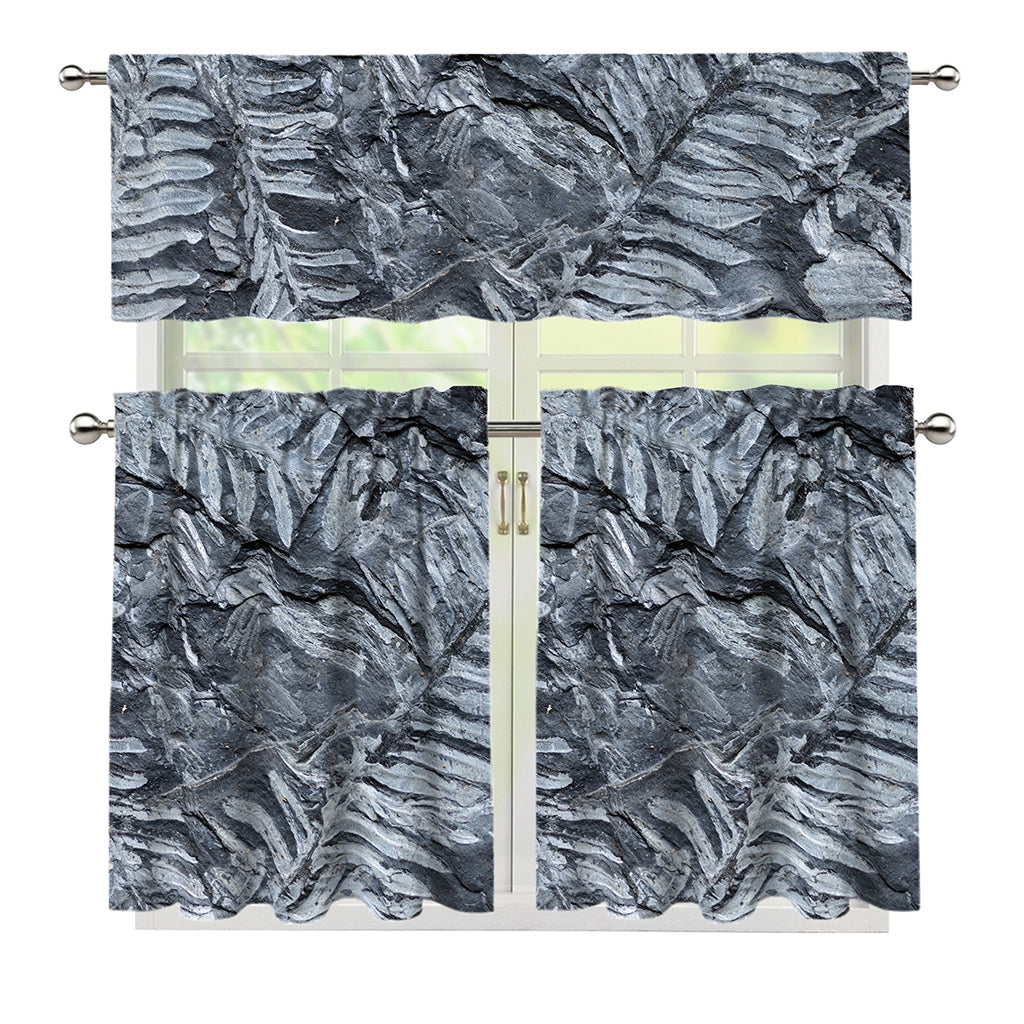 Fern Fossil Print 3 Piece Kitchen Curtains