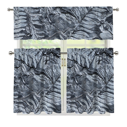 Fern Fossil Print 3 Piece Kitchen Curtains