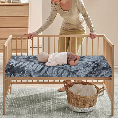 Fern Fossil Print Baby Crib Sheet