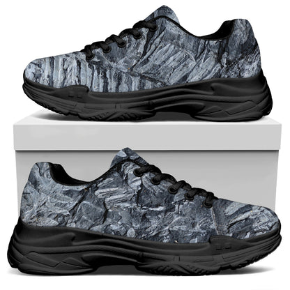 Fern Fossil Print Black Chunky Shoes