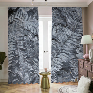 Fern Fossil Print Blackout Pencil Pleat Curtains