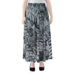 Fern Fossil Print Chiffon Maxi Skirt