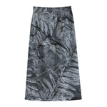 Fern Fossil Print Cotton Front Slit Maxi Skirt