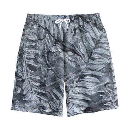 Fern Fossil Print Cotton Shorts