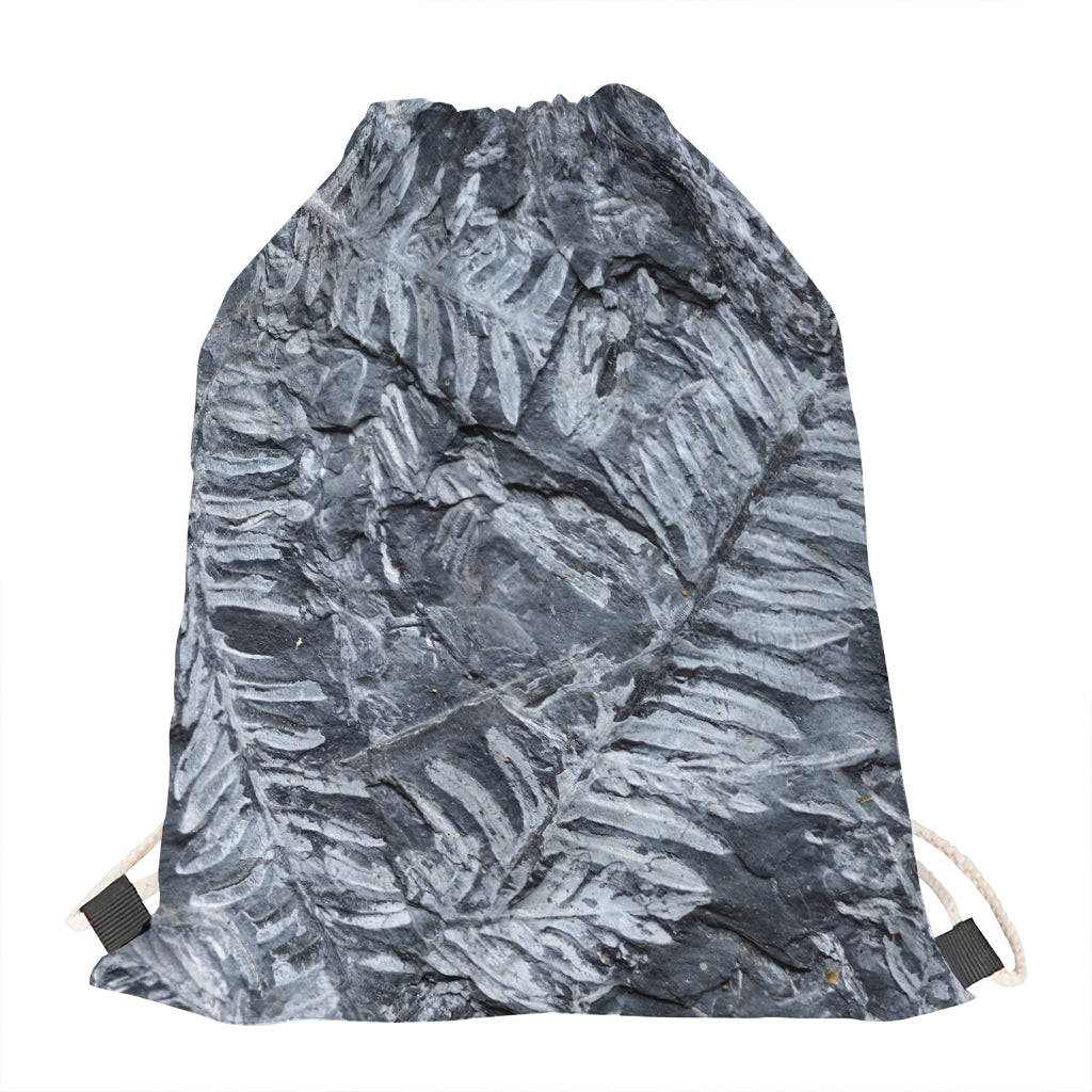Fern Fossil Print Drawstring Bag