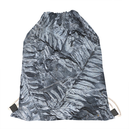 Fern Fossil Print Drawstring Bag