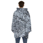 Fern Fossil Print Hoodie Blanket